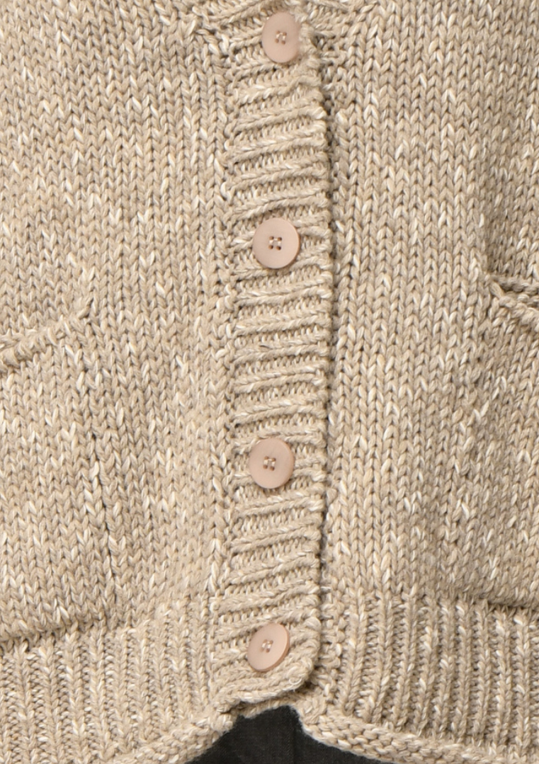 Gilet col V en maille chinée
