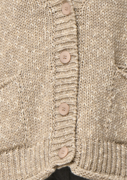Gilet col V en maille chinée