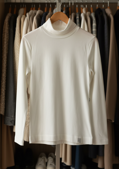 T-shirt col cheminée manche longue
