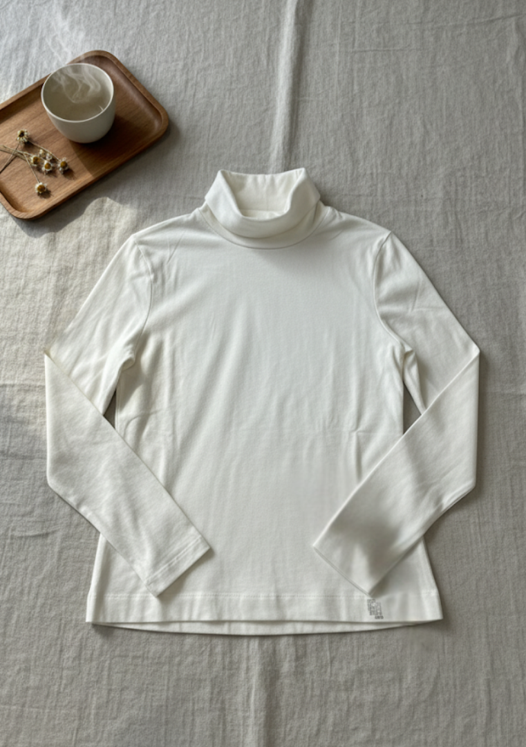 T-shirt col cheminée manche longue