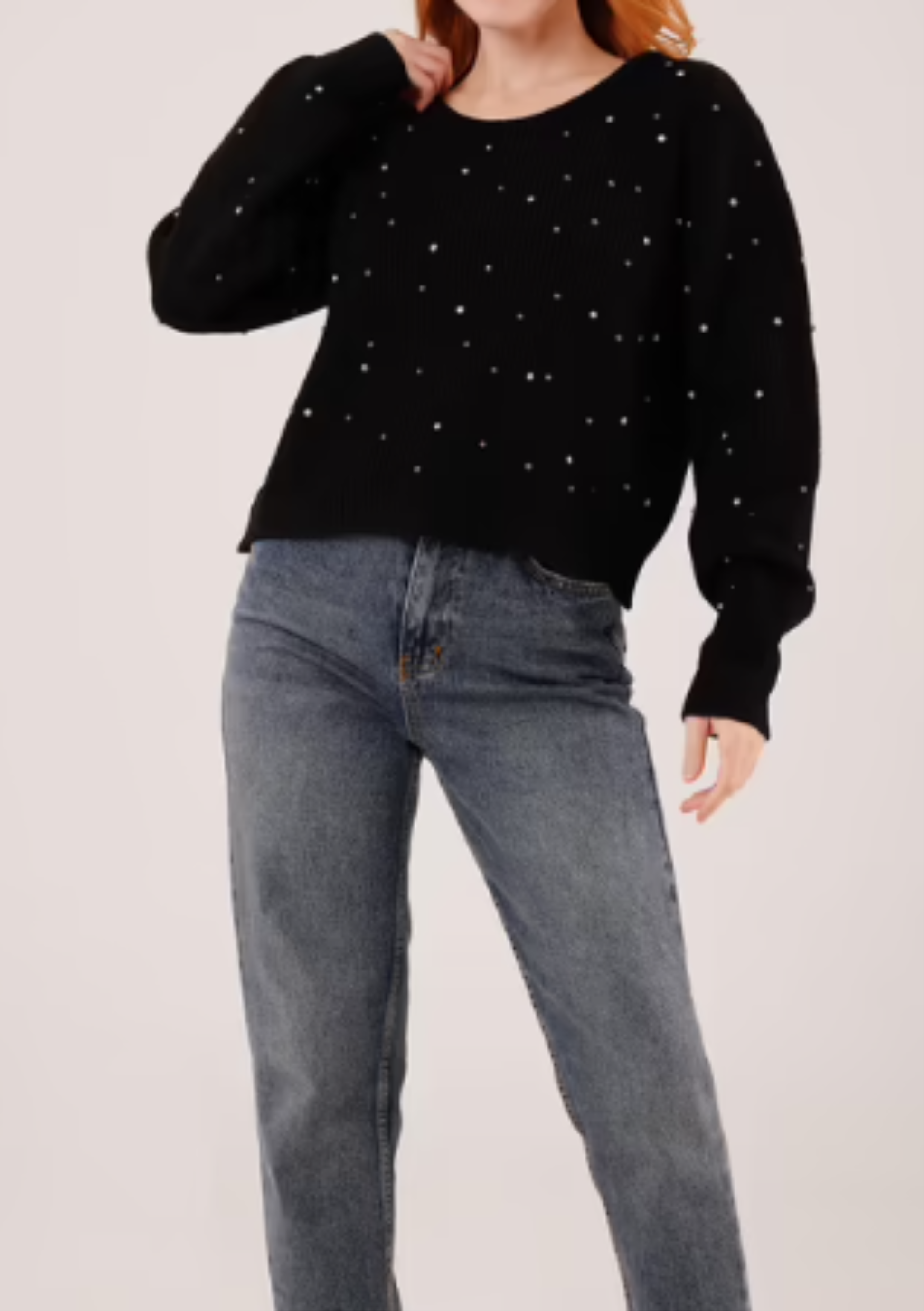 Pull Strasses Col V Dos