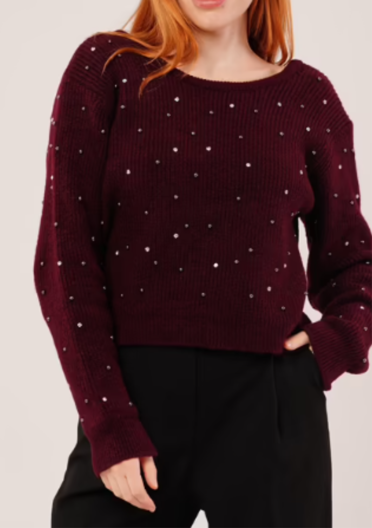 Pull Strasses Col V Dos