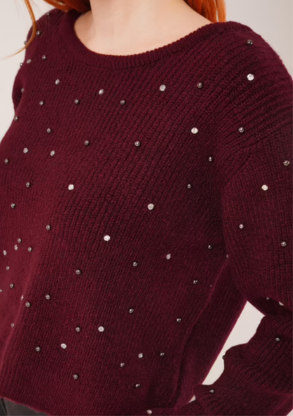 Pull Strasses Col V Dos