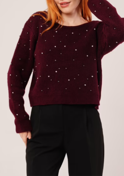 Pull Strasses Col V Dos