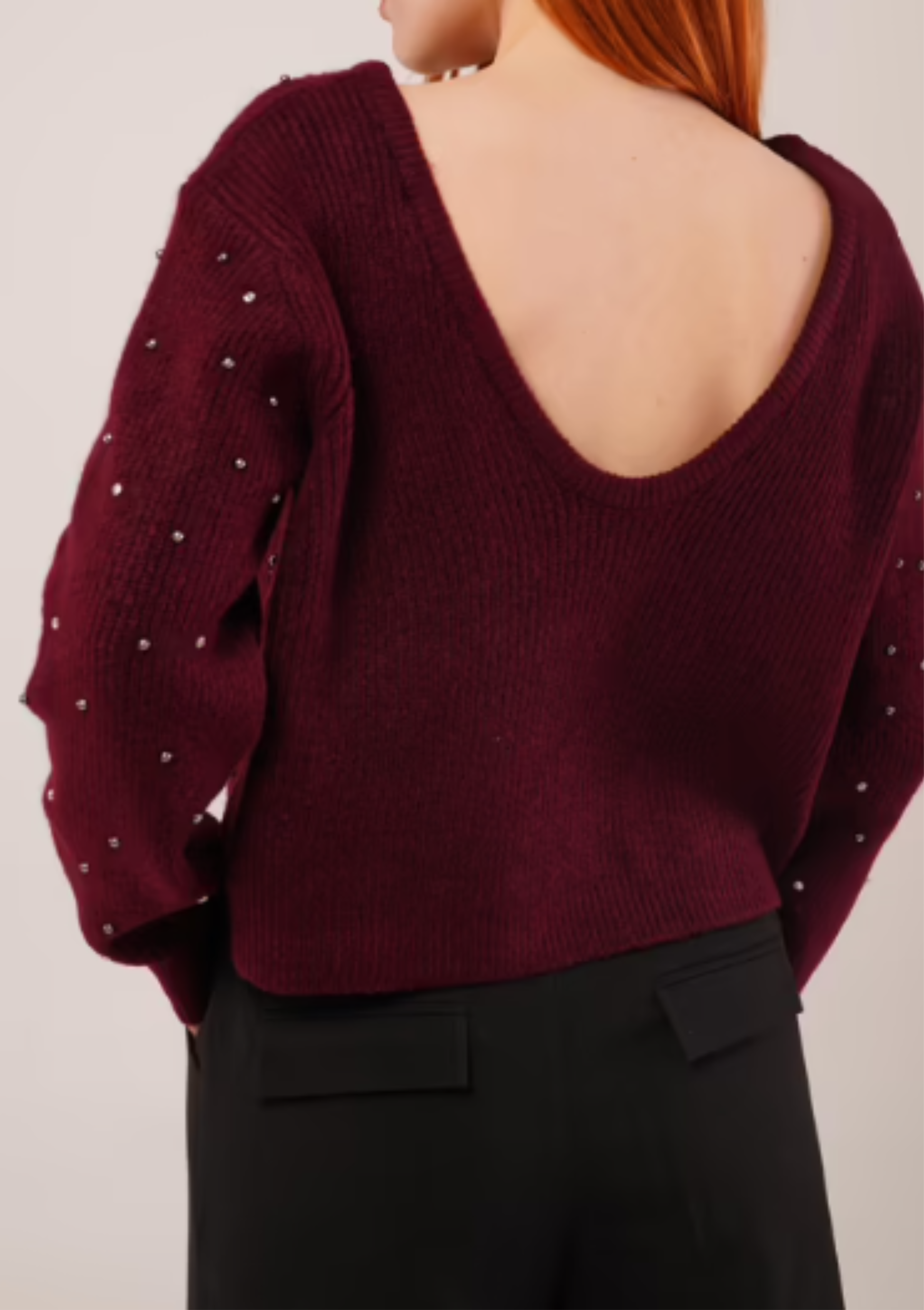 Pull Strasses Col V Dos