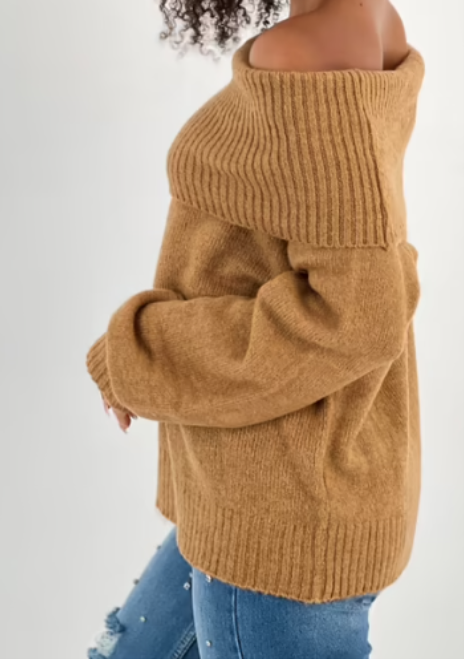 Pull Bardot Camel