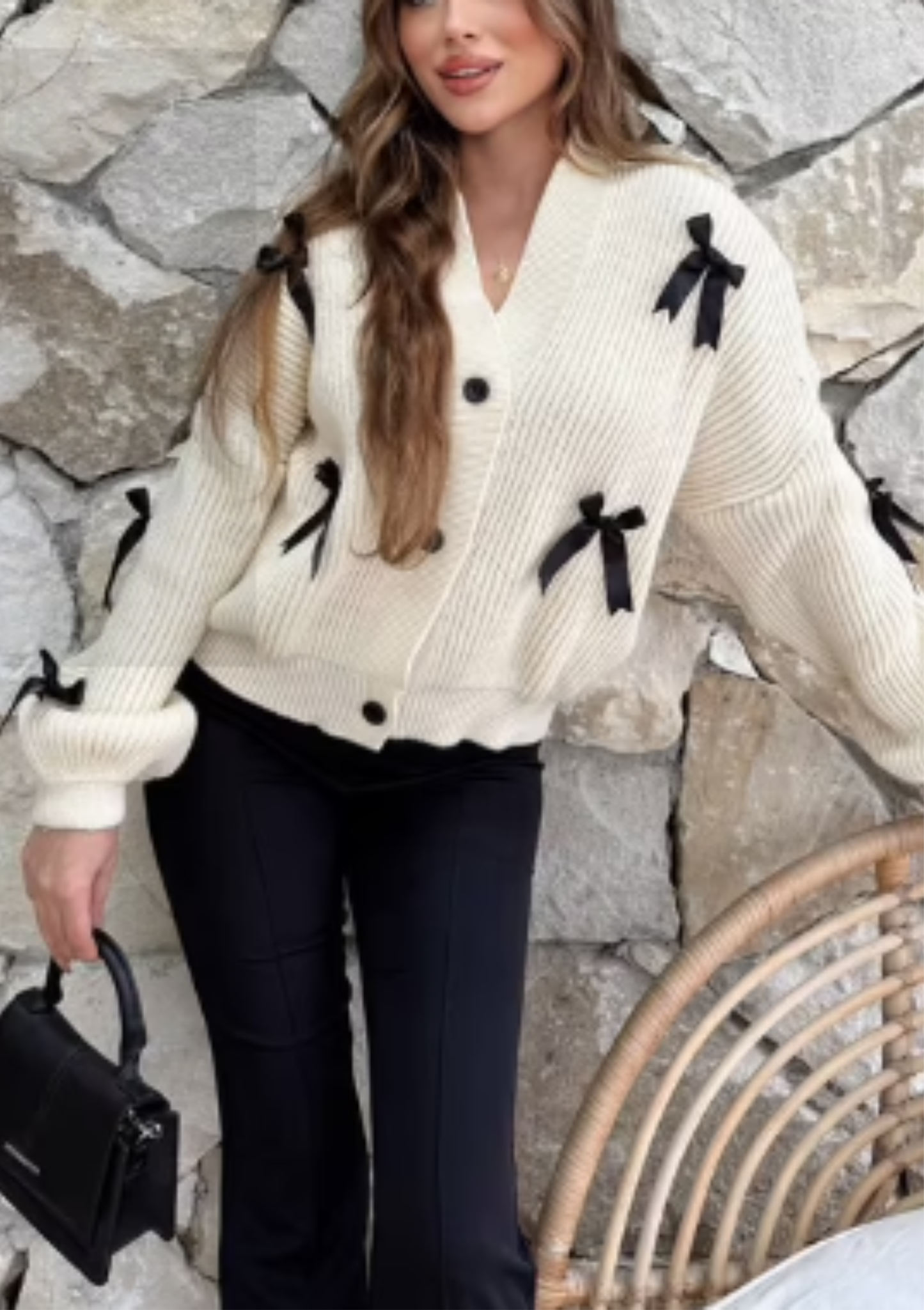 Cardigan En Tricot À Ruban