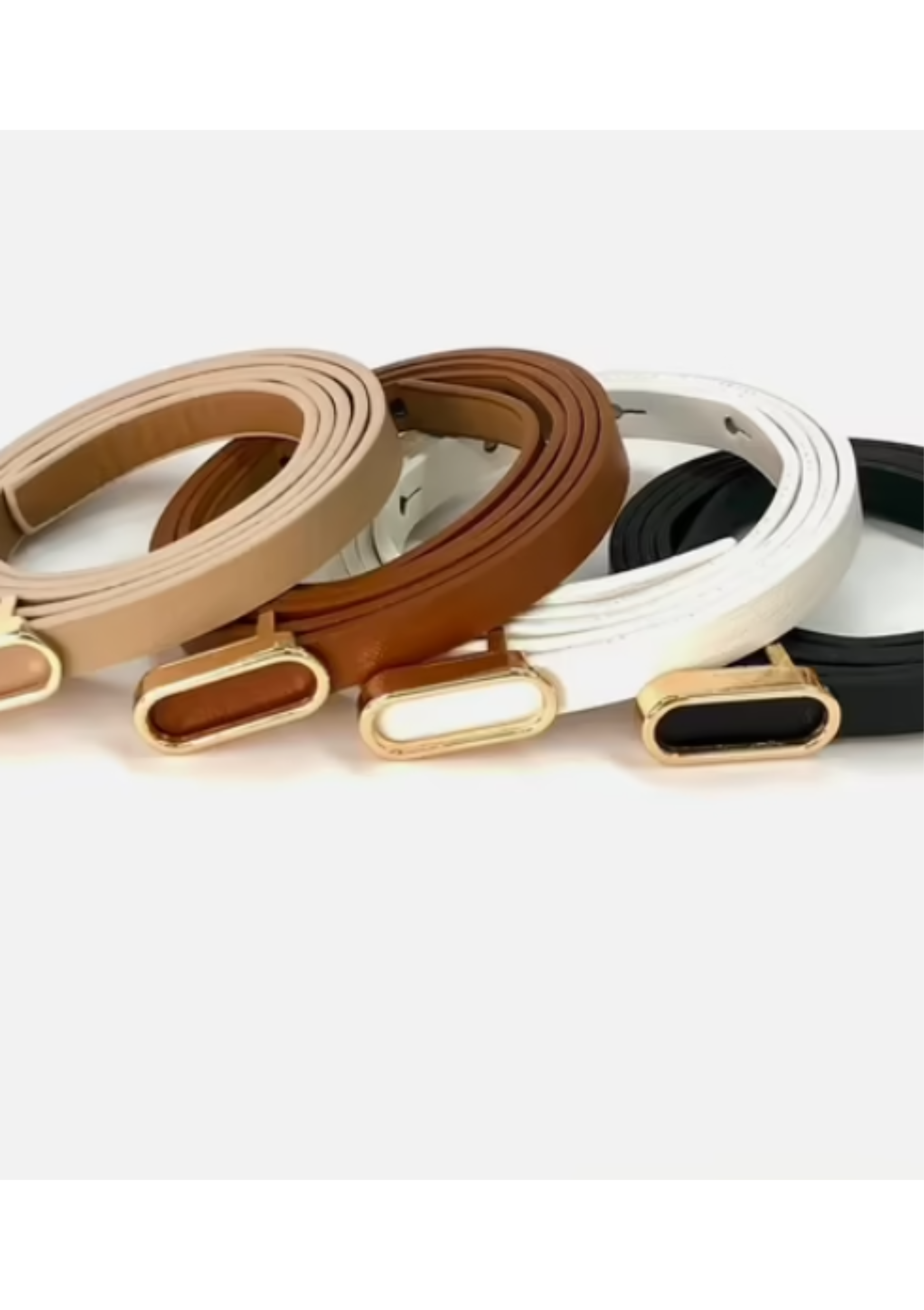 Ceinture élégante avec boucle ovale couleur or